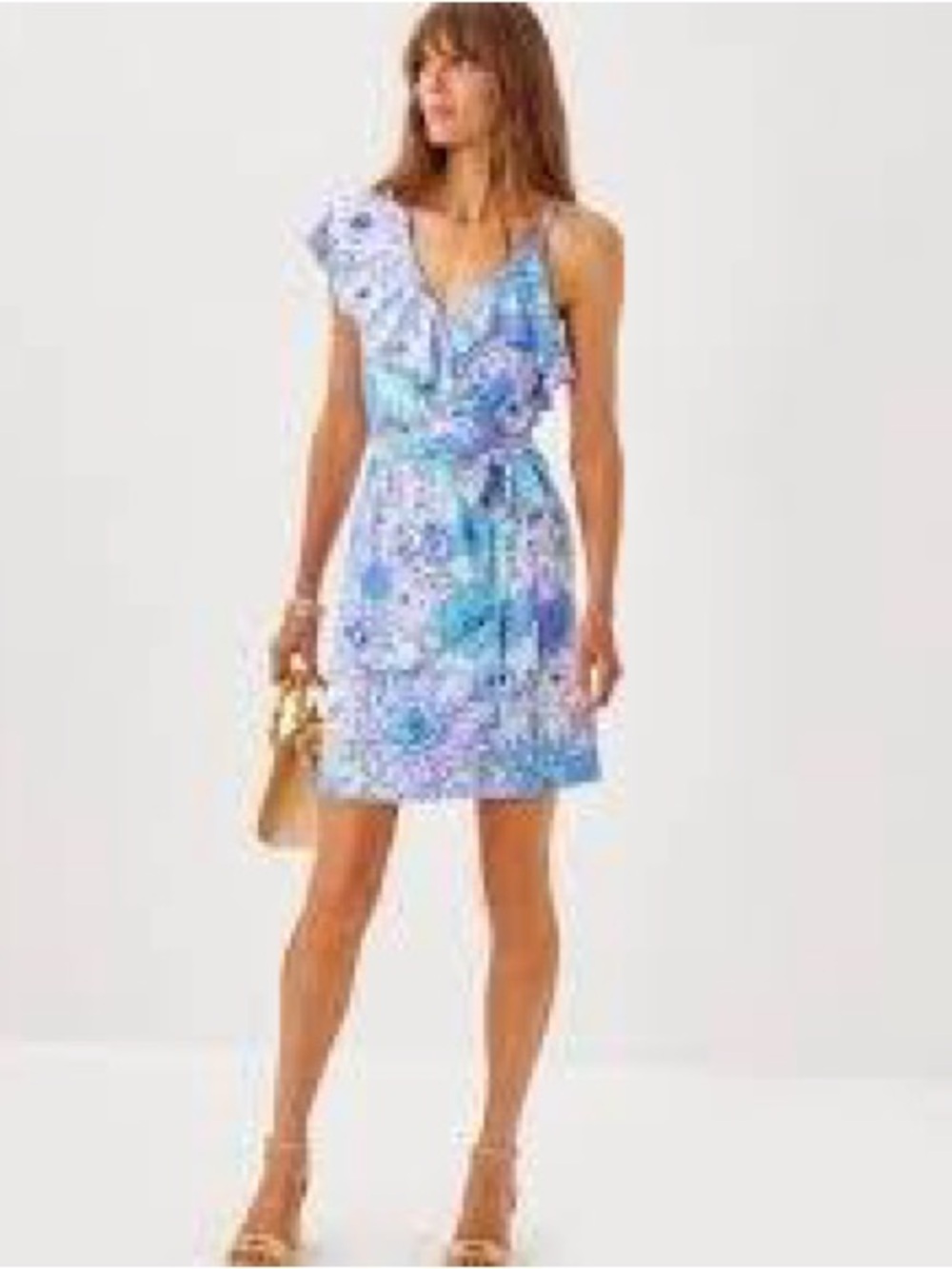 Lilly Pulitzer Lavender & Aqua Floral Ruffle Dress